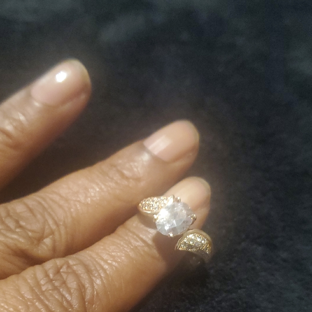 Gold and Silver Crystal Accent Ring